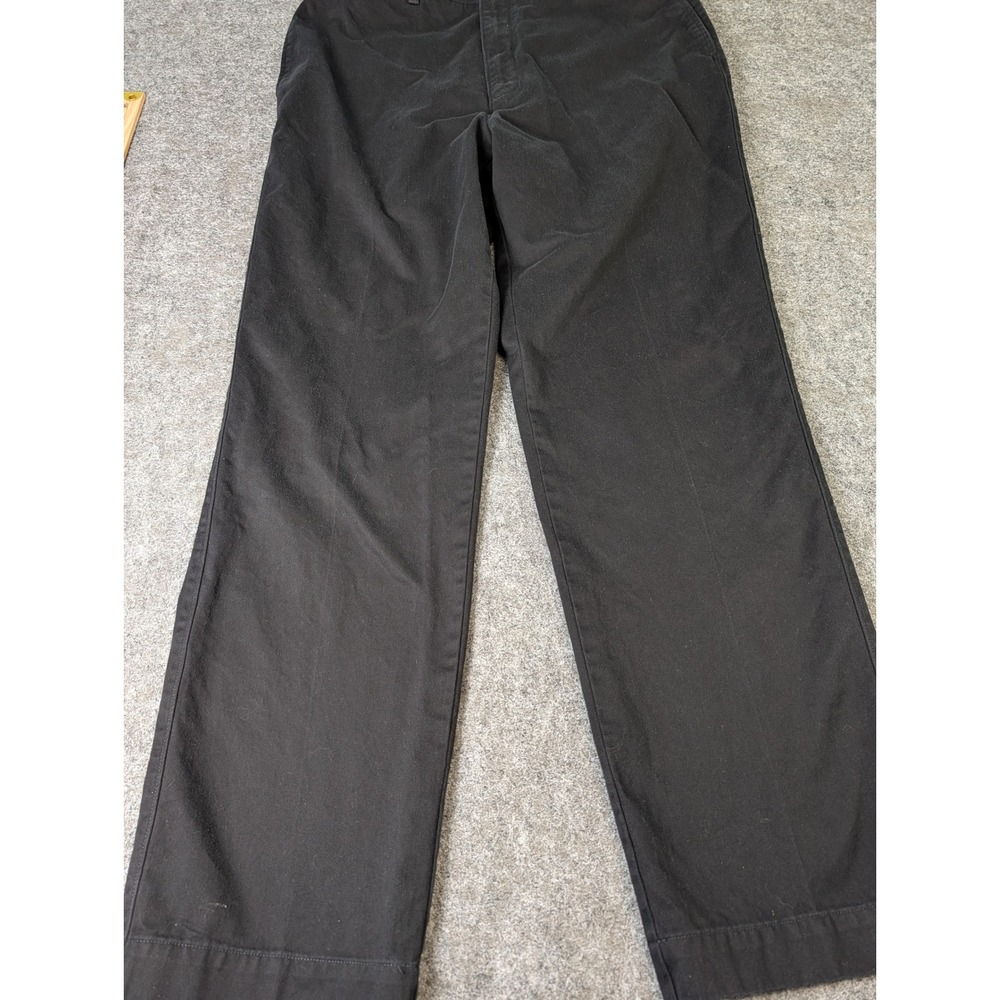 Hunt Club Mens Black Cotton Twill Straight Leg Chino Pants 36x34 Vintage EUC